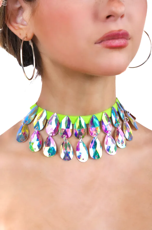 Necklaces THE LUMI SHOP Green Iridescent Gem Necklace