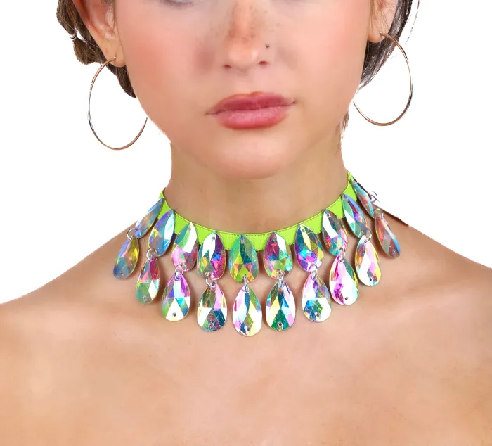 Necklaces THE LUMI SHOP Green Iridescent Gem Necklace Necklaces THE LUMI SHOP Green Iridescent Gem Necklace