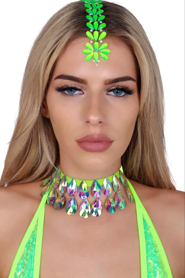 Necklaces THE LUMI SHOP Green Iridescent Gem Necklace Necklaces THE LUMI SHOP Green Iridescent Gem Necklace