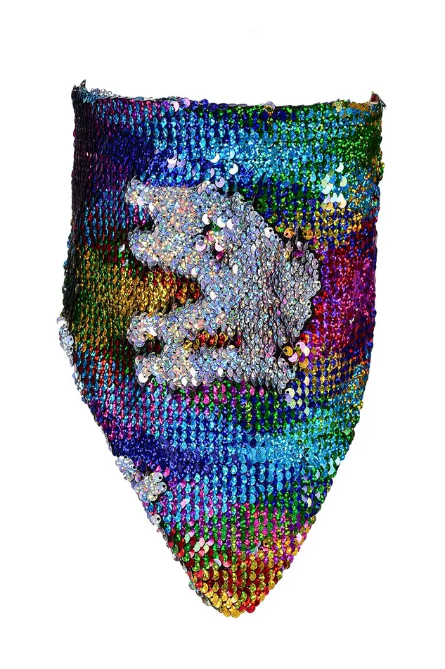 Necklaces THE LUMi SHOP Sequin Bandana Face Mask Dreamy Rainbow