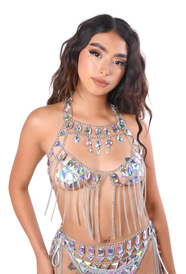Necklaces THE LUMI SHOP Silver Gem Chain Top