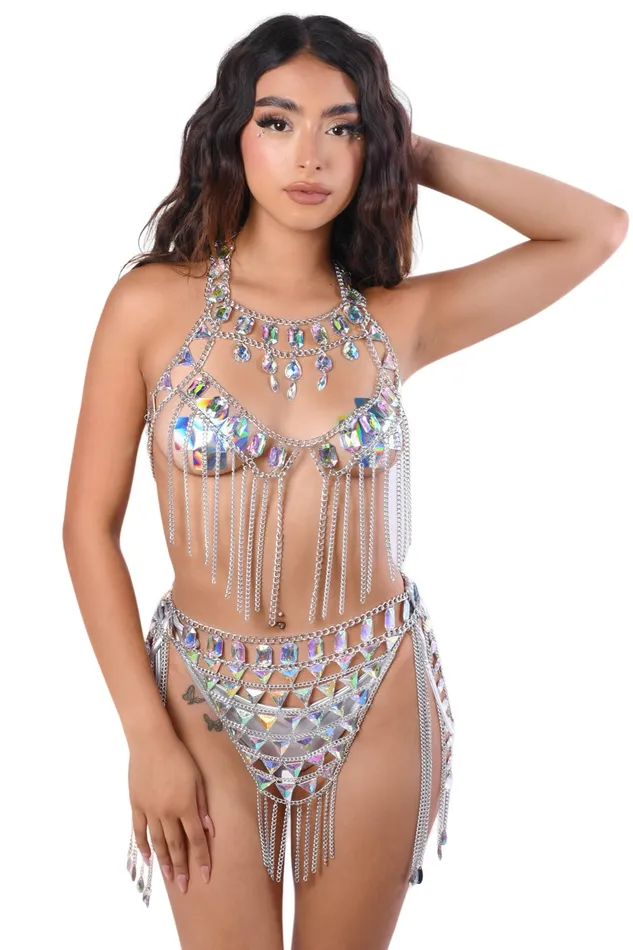 Necklaces THE LUMI SHOP Silver Gem Chain Top Necklaces THE LUMI SHOP Silver Gem Chain Top