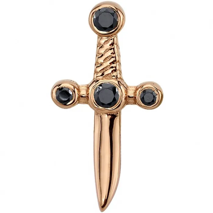 Necklaces Tizona Threaded End in Gold with Black Diamonds Body Vision BVLA