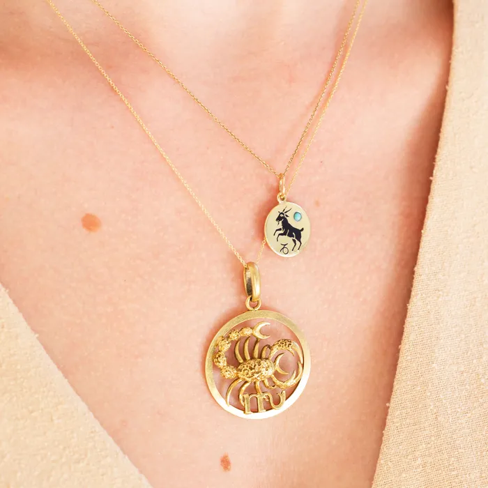 Necklaces Vintage Belgian Scorpio 14k Gold Charm Pendant