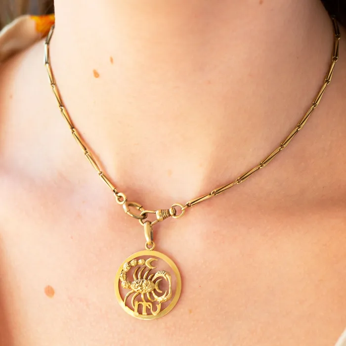 Necklaces Vintage Belgian Scorpio 14k Gold Charm Pendant