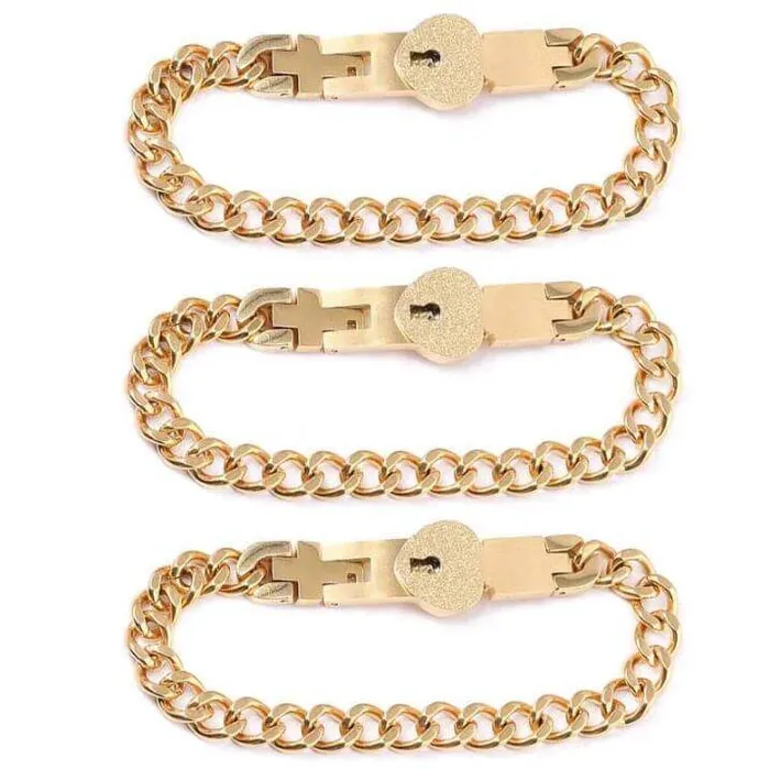 Necklaces worldnetgifts Lock Each Others Bracelets for 3 BFF