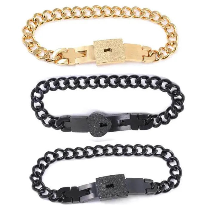 Necklaces worldnetgifts Lock Each Others Bracelets for 3 BFF