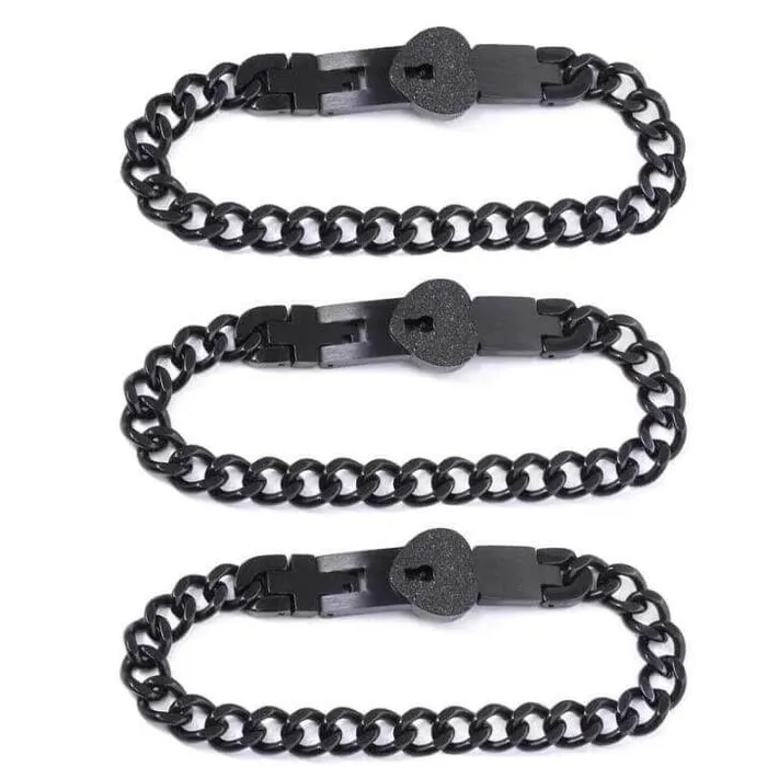 Necklaces worldnetgifts Lock Each Others Bracelets for 3 BFF