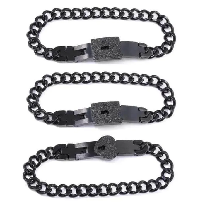 Necklaces worldnetgifts Lock Each Others Bracelets for 3 BFF