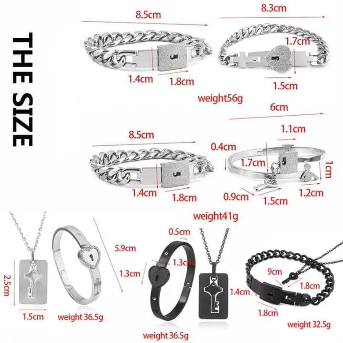 Necklaces worldnetgifts Lock Each Others Bracelets for 3 BFF