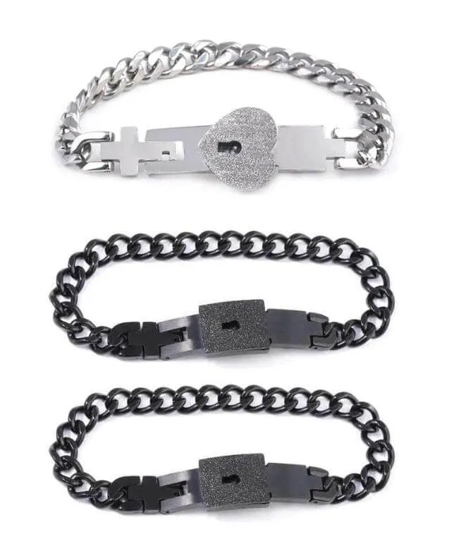 Necklaces worldnetgifts Lock Each Others Bracelets for 3 BFF
