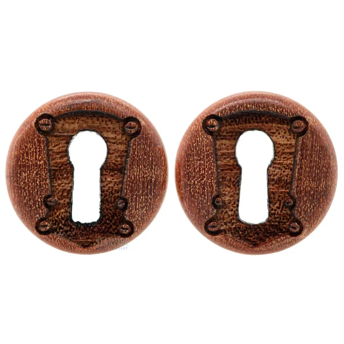 Omerica Organic Locked Up Wood Tunnels Earrings