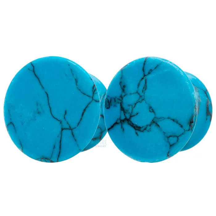 Oracle Body Jewelry Earrings Mayan Style Stone Plugs Turquoise