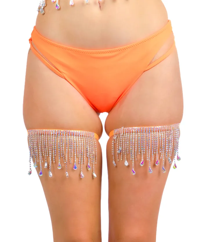 Orange AB Rhinestone Leg Wrap THE LUMI SHOP Earrings