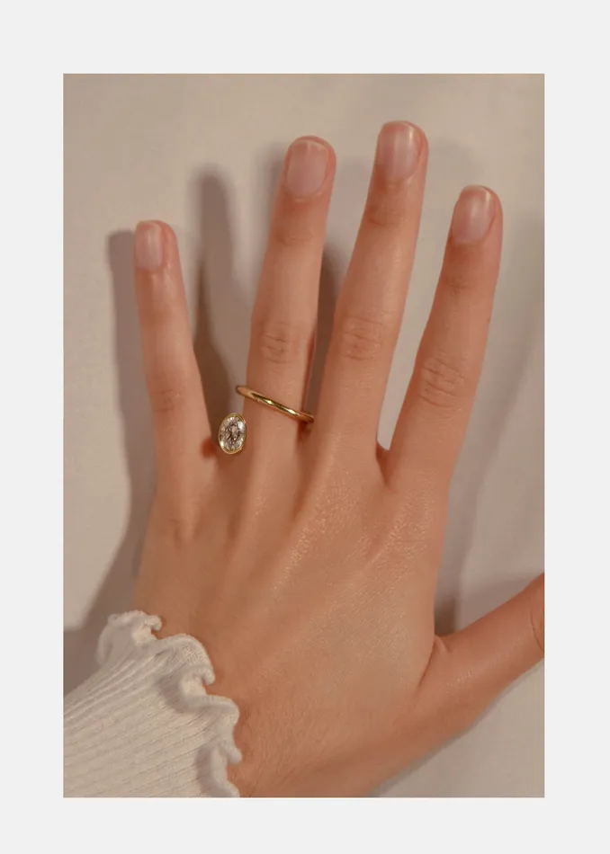 Oval Crescendo Flare Ring KATKIMfinejewelry Rings