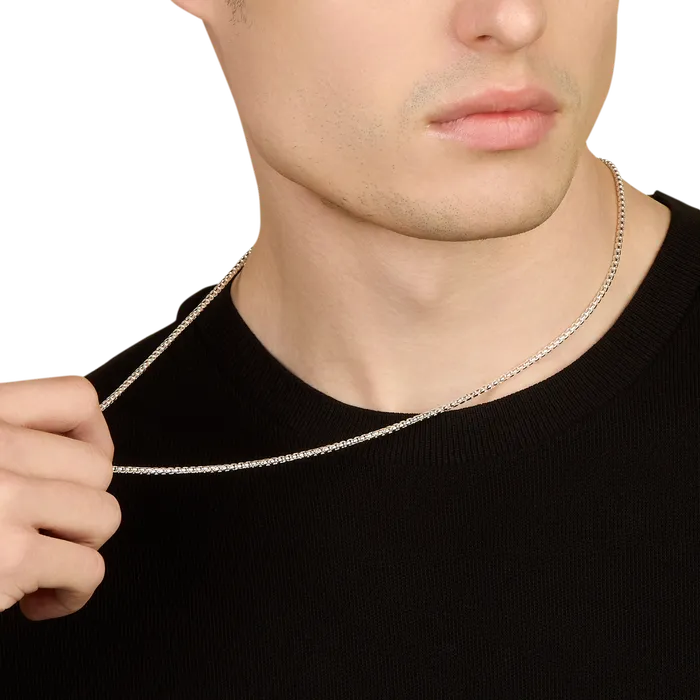 Oxford Rings Box Chain Sterling Silver 25mm