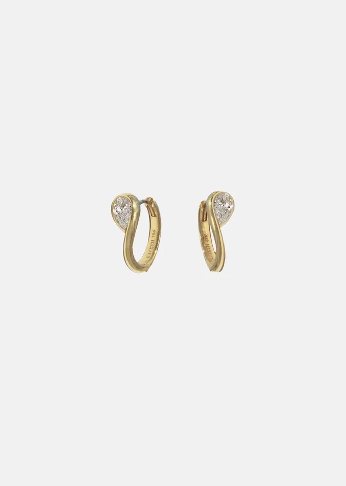Pear Diamond Trace Hoops KATKIMfinejewelry Earrings