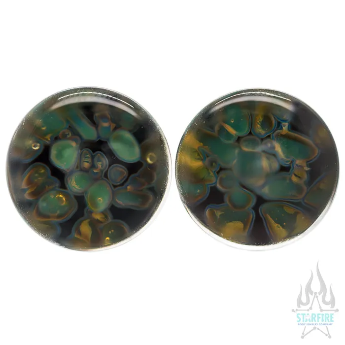 Pebble Glass Plugs Moss Glasswear Studios Earrings