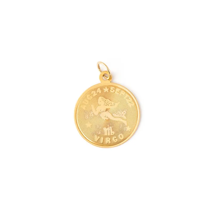 Petite Virgo 14K Gold Zodiac Charm Vintage Earrings