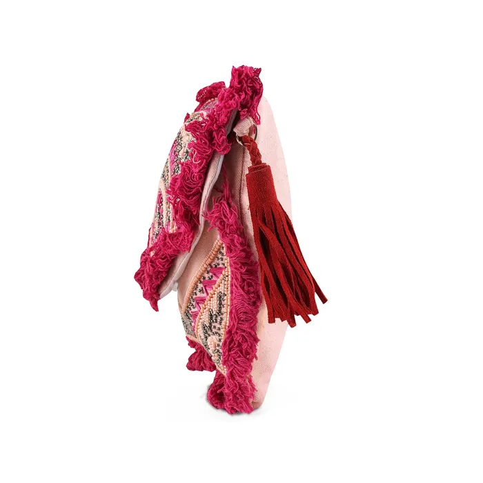 Pink Pixie Dust Tassel and Beads Banjara Bag Teejh Necklaces Pink Pixie Dust Tassel and Beads Banjara Bag Teejh Necklaces