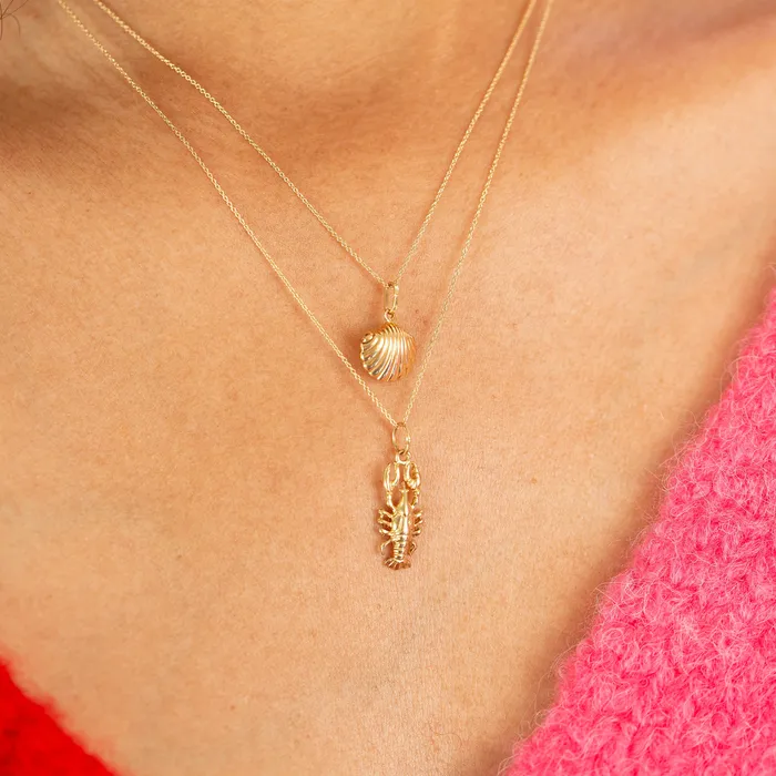 PreStyled Sets Vintage Clam Shell 18K Gold Charm