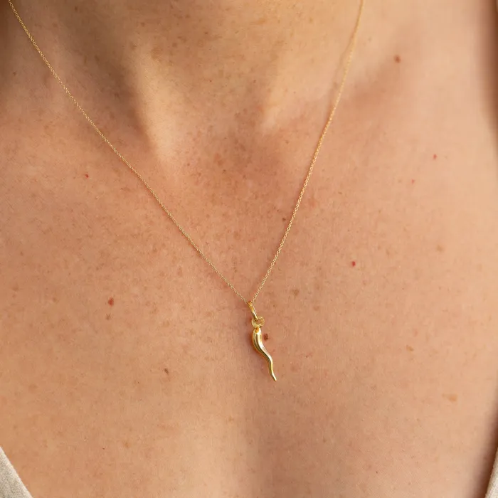 PreStyled Sets Vintage Italian Petite Cornicello 18K Gold Charm