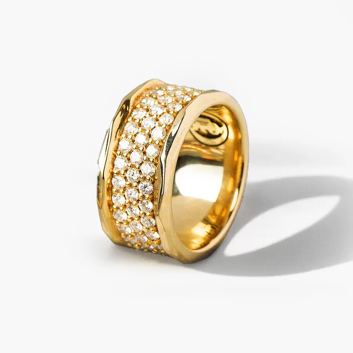 Proclamation Jewelry Rings Lux Mens Gold and Diamond Band Ring