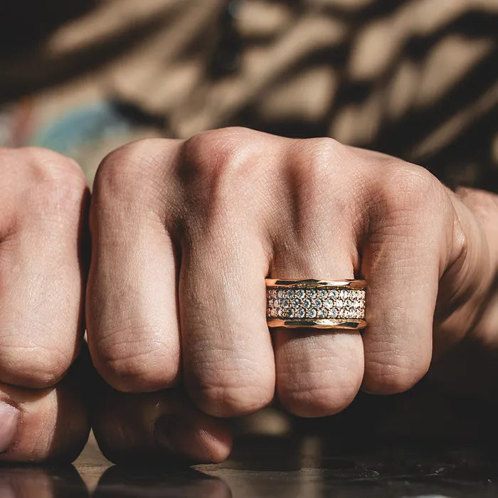 Proclamation Jewelry Rings Lux Mens Gold and Diamond Band Ring