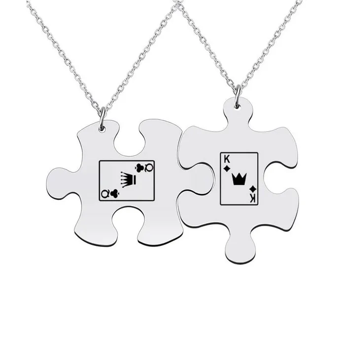 Puzzle Couples Necklaces worldnetgifts Earrings