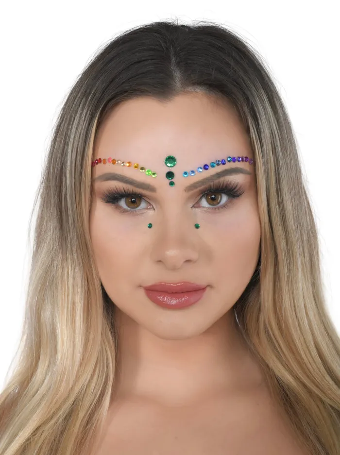 Rainbow Wave Rhinestone Crystal Face Jewels THE LUMI SHOP Earrings
