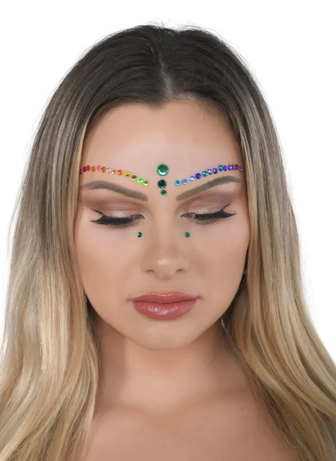 Rainbow Wave Rhinestone Crystal Face Jewels THE LUMI SHOP Earrings