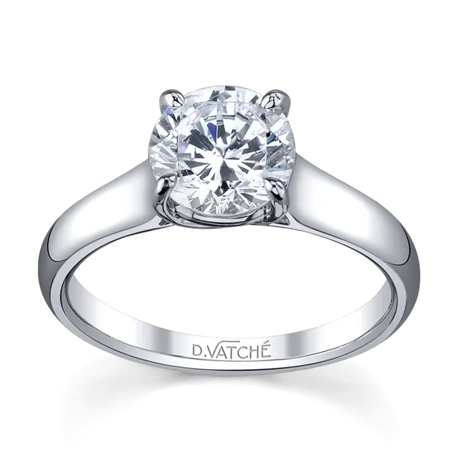 Rings 14K White Gold Solitaire Ring Donald Haack Diamonds