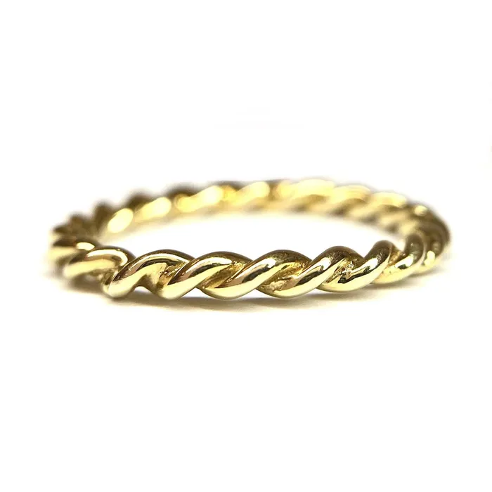 Rings 14K Yellow Gold Twisted Band The Mazza Company