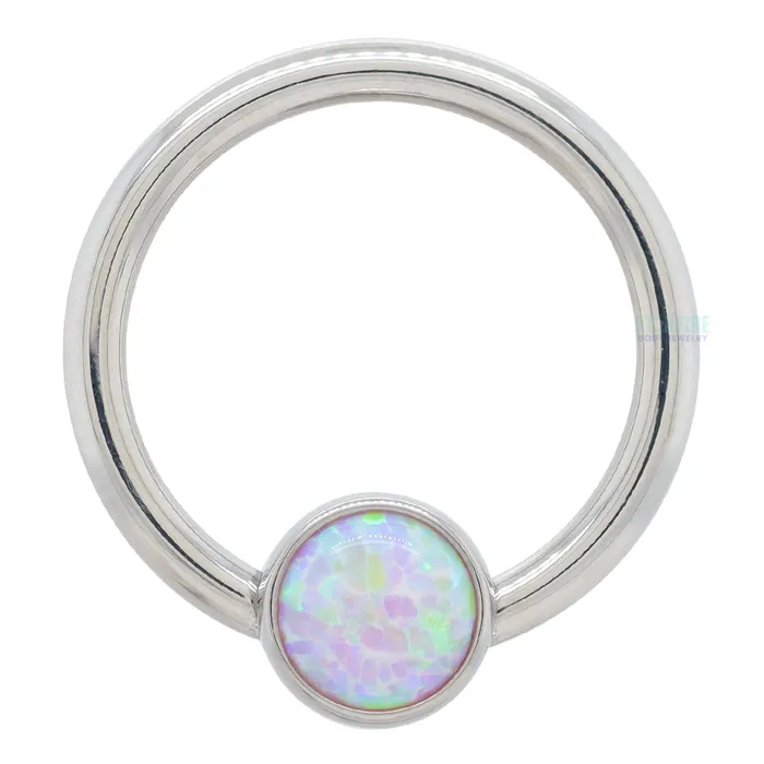 Rings Anatometal Captive Bead Ring CBR with Bezelset Opal