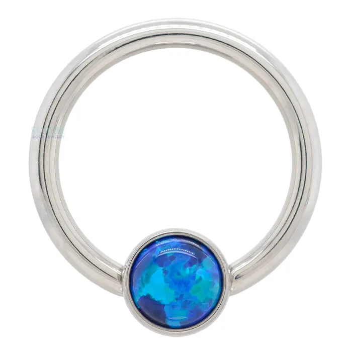 Rings Anatometal Captive Bead Ring CBR with Bezelset Opal
