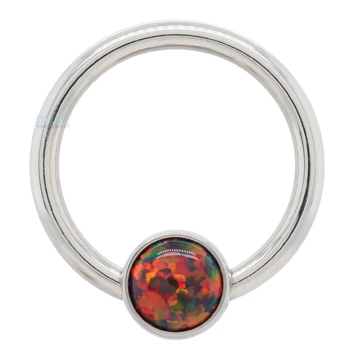 Rings Anatometal Captive Bead Ring CBR with Bezelset Opal