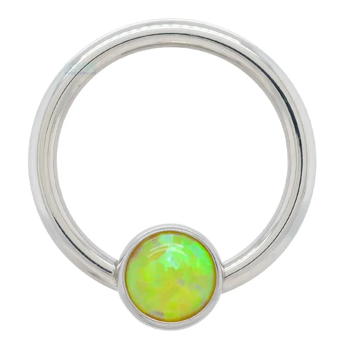 Rings Anatometal Captive Bead Ring CBR with Bezelset Opal