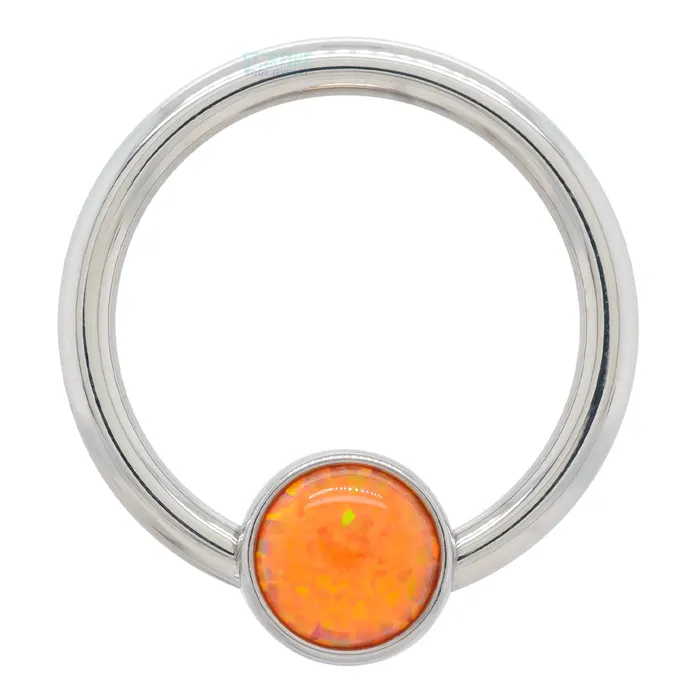 Rings Anatometal Captive Bead Ring CBR with Bezelset Opal