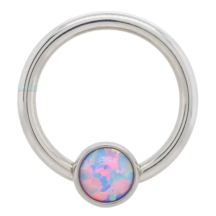 Rings Anatometal Captive Bead Ring CBR with Bezelset Opal