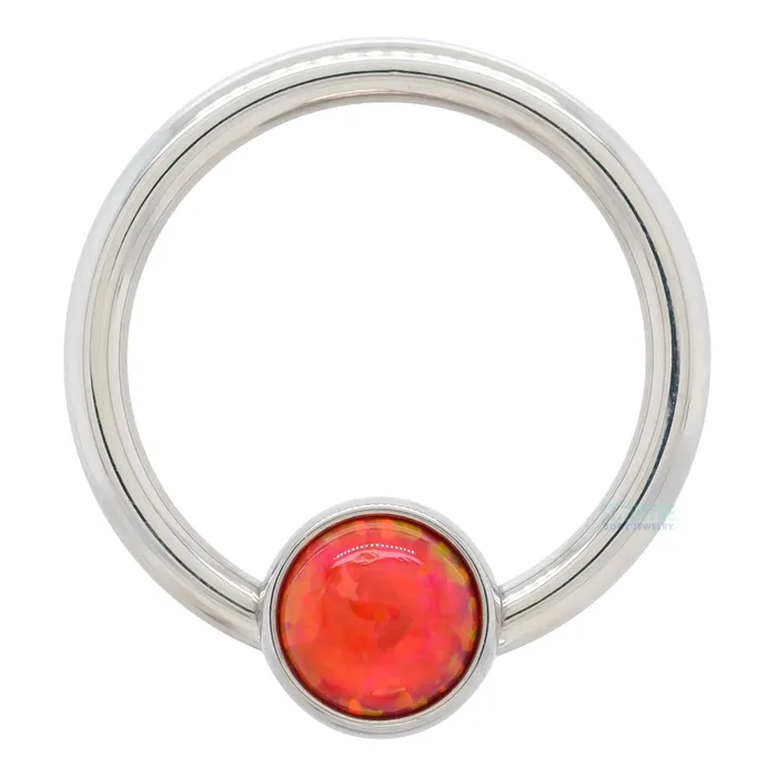 Rings Anatometal Captive Bead Ring CBR with Bezelset Opal