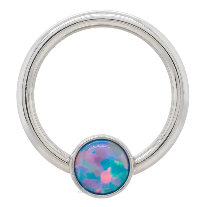 Rings Anatometal Captive Bead Ring CBR with Bezelset Opal
