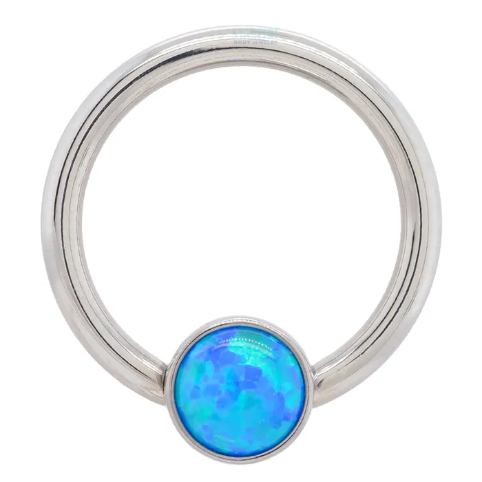 Rings Anatometal Captive Bead Ring CBR with Bezelset Opal