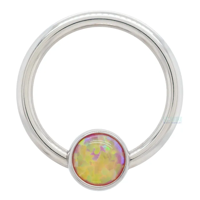 Rings Anatometal Captive Bead Ring CBR with Bezelset Opal