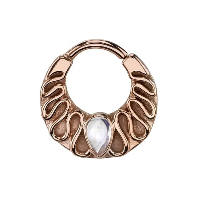 Rings Body Vision BVLA Callisto Hinge Ring in Gold with Rainbow Moonstone Rings Body Vision BVLA Callisto Hinge Ring in Gold with Rainbow Moonstone