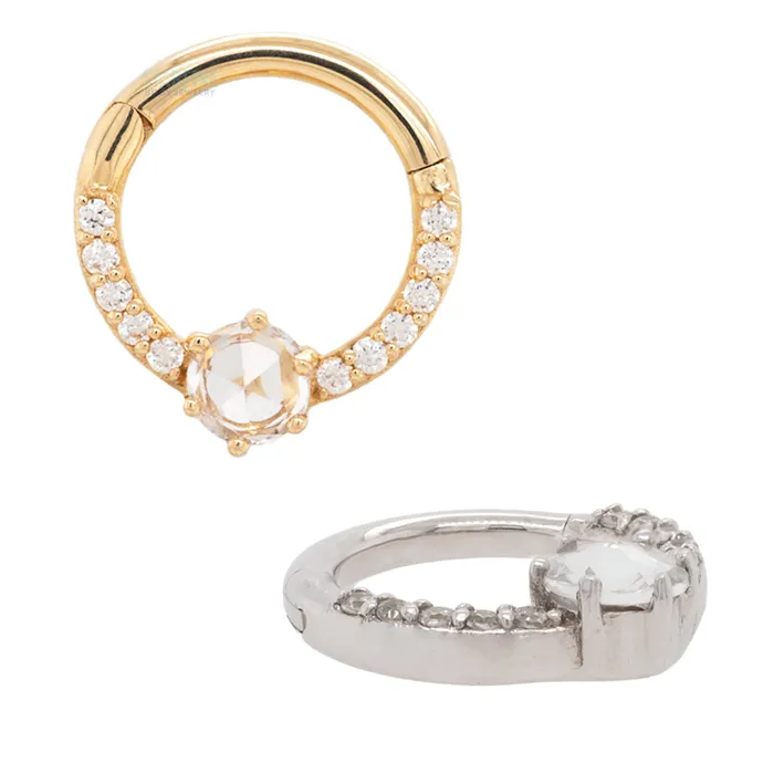 Rings Buddha Jewelry Organics Tinsley Hinge Ring Clicker in Gold with White Sapphire White CZs Rings Buddha Jewelry Organics Tinsley Hinge Ring Clicker in Gold with White Sapphire White CZs