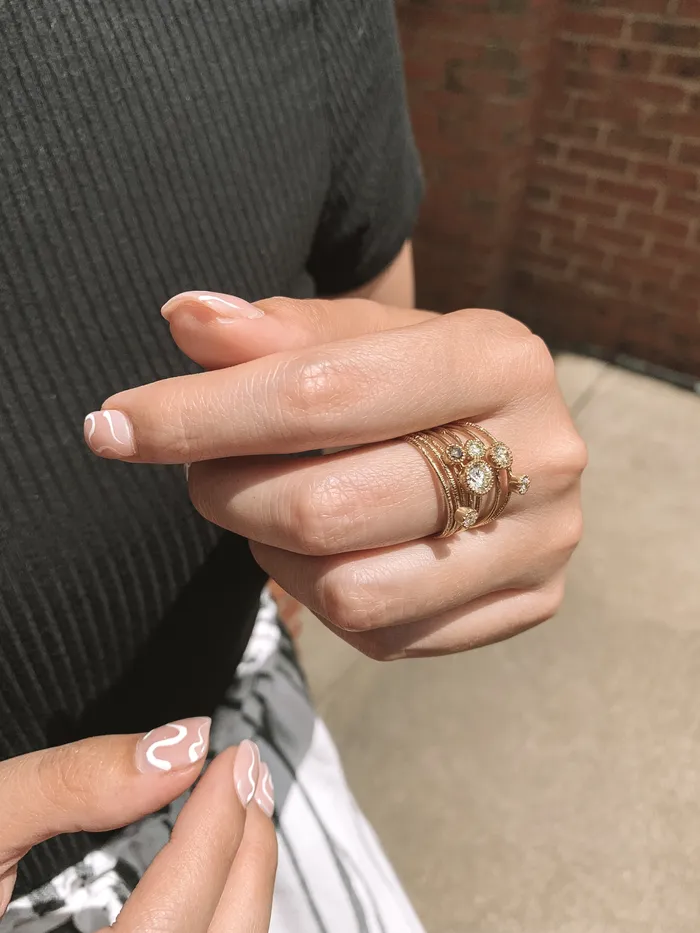 Rings Cherie Dori Diamond MultiRow Bunch Ring Rings Cherie Dori Diamond MultiRow Bunch Ring