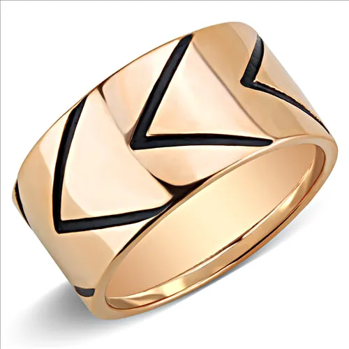 Rings CJE3563 Wholesale Unisex Stainless Steel IP Rose Gold Epoxy Jet Ring Green Rings CJE3563 Wholesale Unisex Stainless Steel IP Rose Gold Epoxy Jet Ring Green