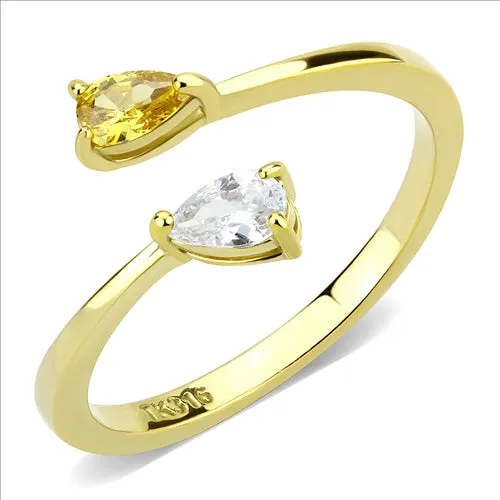 Rings CJE3586 Wholesale Womens Stainless Steel IP Gold AAA Grade CZ Topaz Ring Green Rings CJE3586 Wholesale Womens Stainless Steel IP Gold AAA Grade CZ Topaz Ring Green