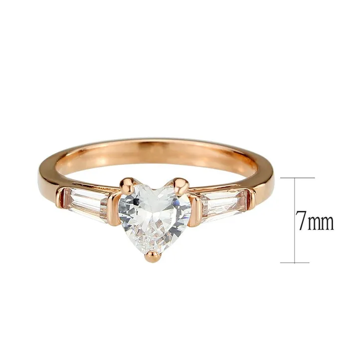 Rings Green CJ3829 Wholesale Womens Stainless Steel IP Rose Gold Clear AAA Grade CZ Heart Ring Rings Green CJ3829 Wholesale Womens Stainless Steel IP Rose Gold Clear AAA Grade CZ Heart Ring