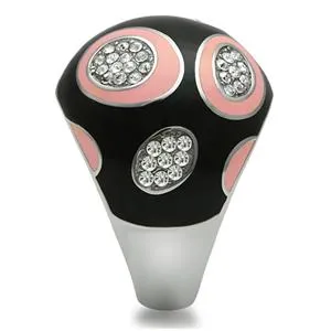 Rings Green CJ614S Wholesale Black and Pink Abstract Stainless Steel Ring